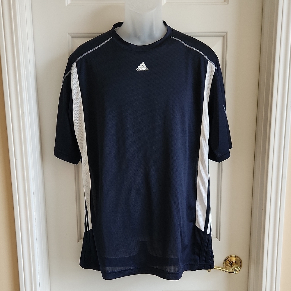 ADIDAS Navy With White Stripes Mens Shirt